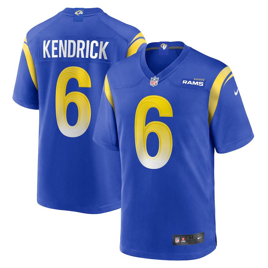 Men Los Angeles Rams 6 Derion Kendrick Nike Royal Game Player NFL Jersey